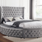 Velvet Gray Glam Bedframe