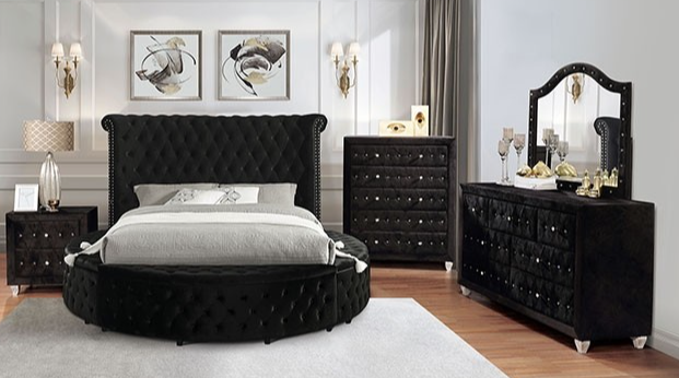 Velvet Gray Glam Bedframe