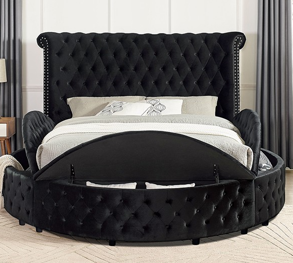 Velvet Gray Glam Bedframe