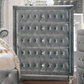 Velvet Gray Tufted Bedframe with WingBack