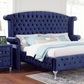 Velvet Gray Tufted Bedframe with WingBack