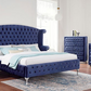 Velvet Gray Tufted Bedframe with WingBack