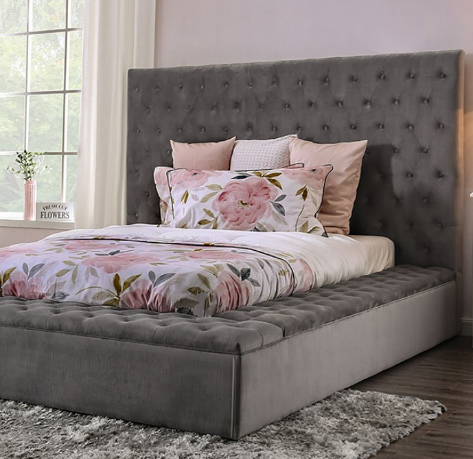 Velvet Tufted Modern Bedframe with Storage