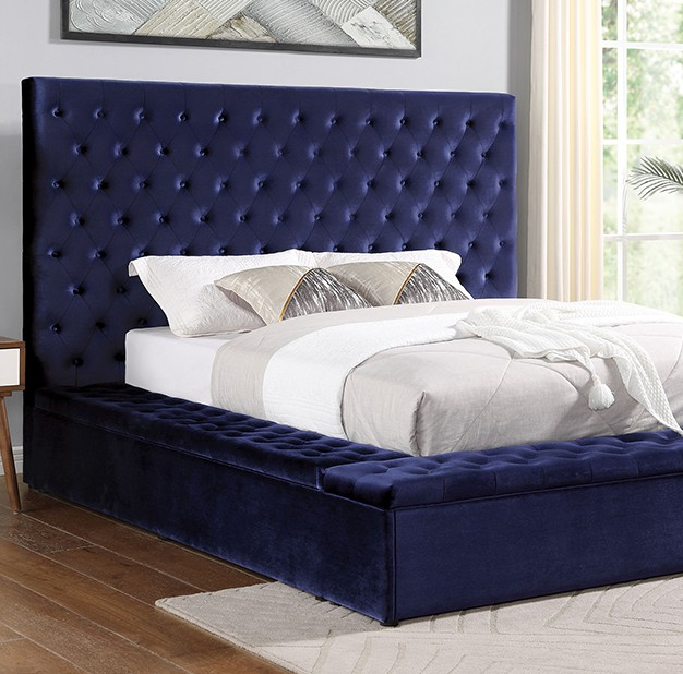 Velvet Tufted Modern Bedframe with Storage