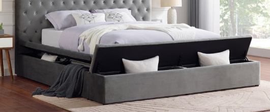 Velvet Tufted Modern Bedframe with Storage