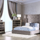 Gray Velvet Tufted High Headboard Bedframe