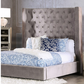 Gray Velvet Tufted High Headboard Bedframe