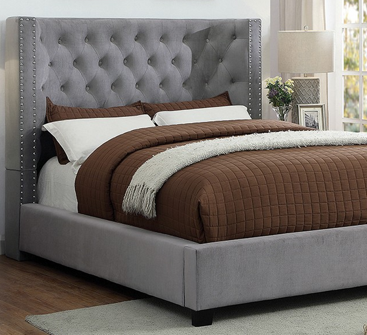 Gray Tufted Modern Bedframe