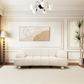 Modern White Chenille Sofa Loveseat Chair