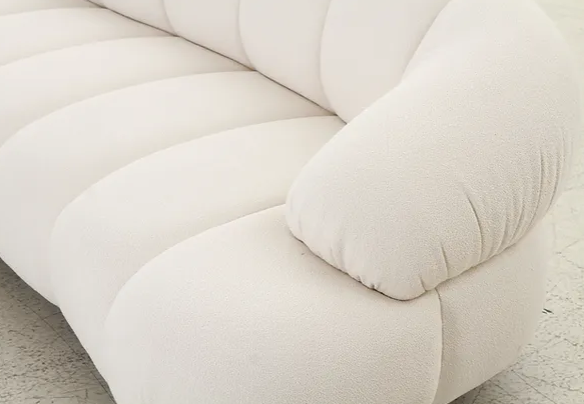 Modern White Chenille Sofa Loveseat Chair