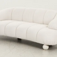 Modern White Chenille Sofa Loveseat Chair