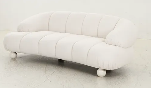 Modern White Chenille Sofa Loveseat Chair