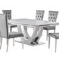 Rectangular Marble Dining Table with 6 Chairs