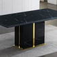 Rectangular Marble Dining Table with 6 Chairs Set