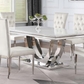 Rectangular Marble Dining Table with 6 Chairs