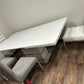 White Lacquer Dining Table with 6 Chairs