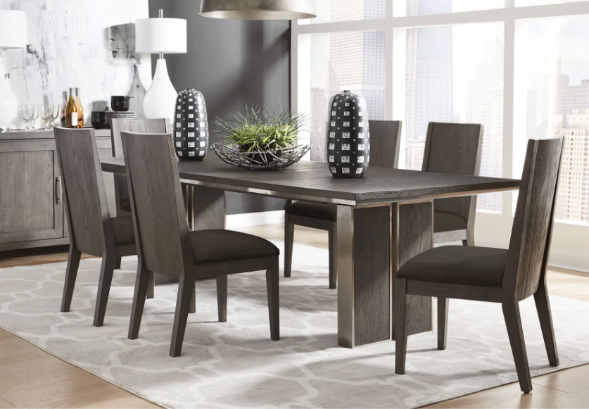 Gray Table with 6 Chairs