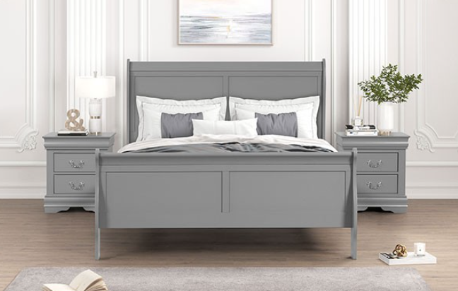 Gray Bedframe, Dresser, Chest, Nightstand options