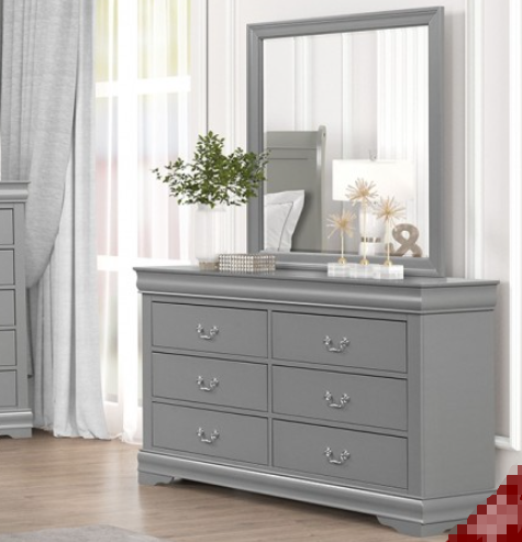 Gray Bedframe, Dresser, Chest, Nightstand options