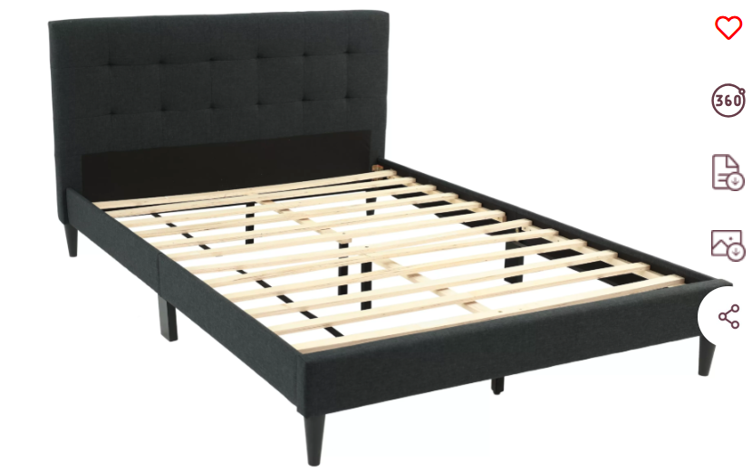Dark Gray Fabric Bedframe
