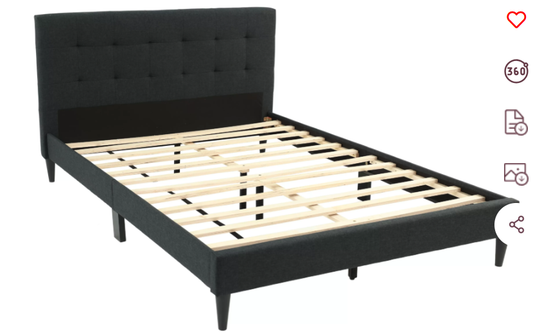 Dark Gray Fabric Bedframe