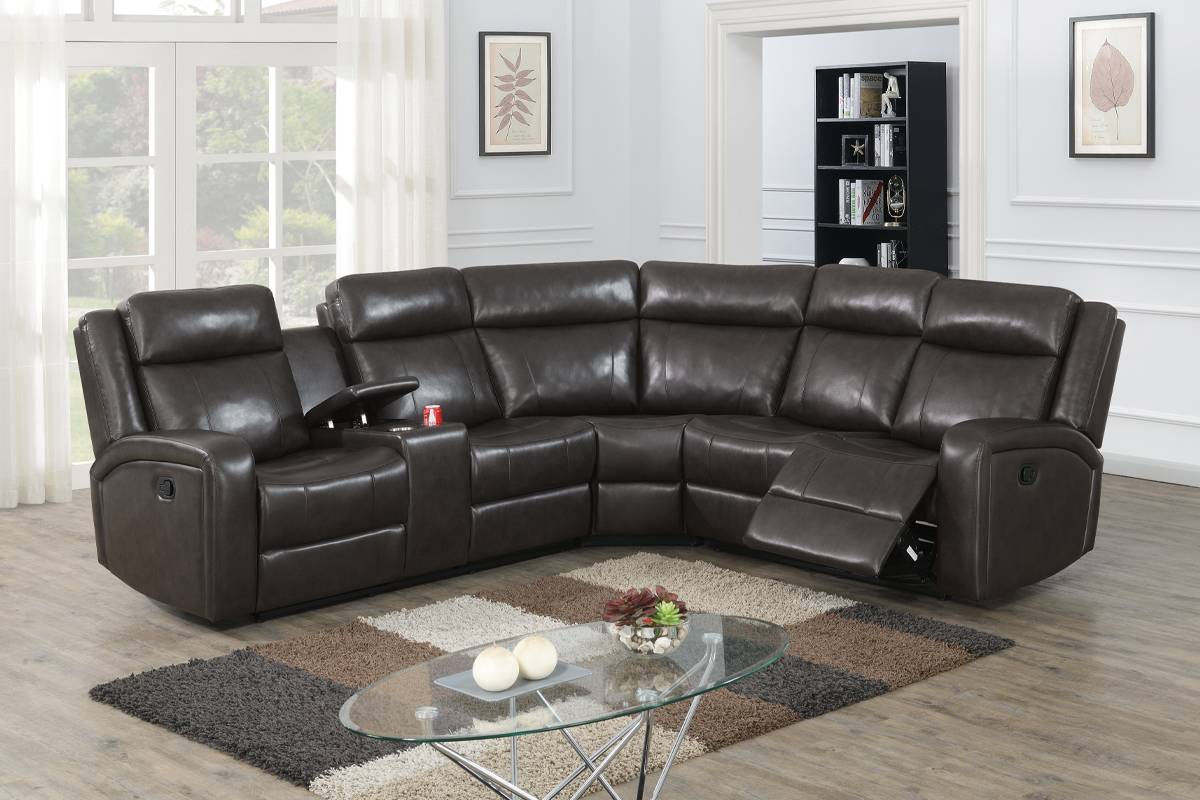 Gel Leatherett Reclining Sectional