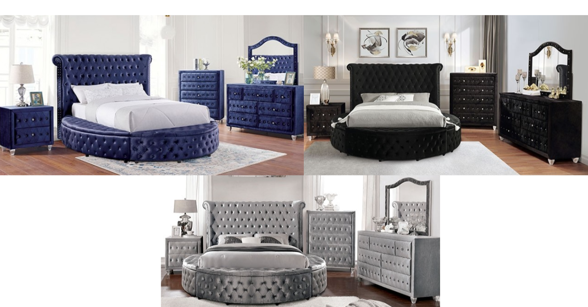 Velvet Gray Glam Bedframe