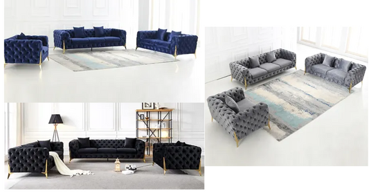 Modern Velvet Sofa Loveseat Chair