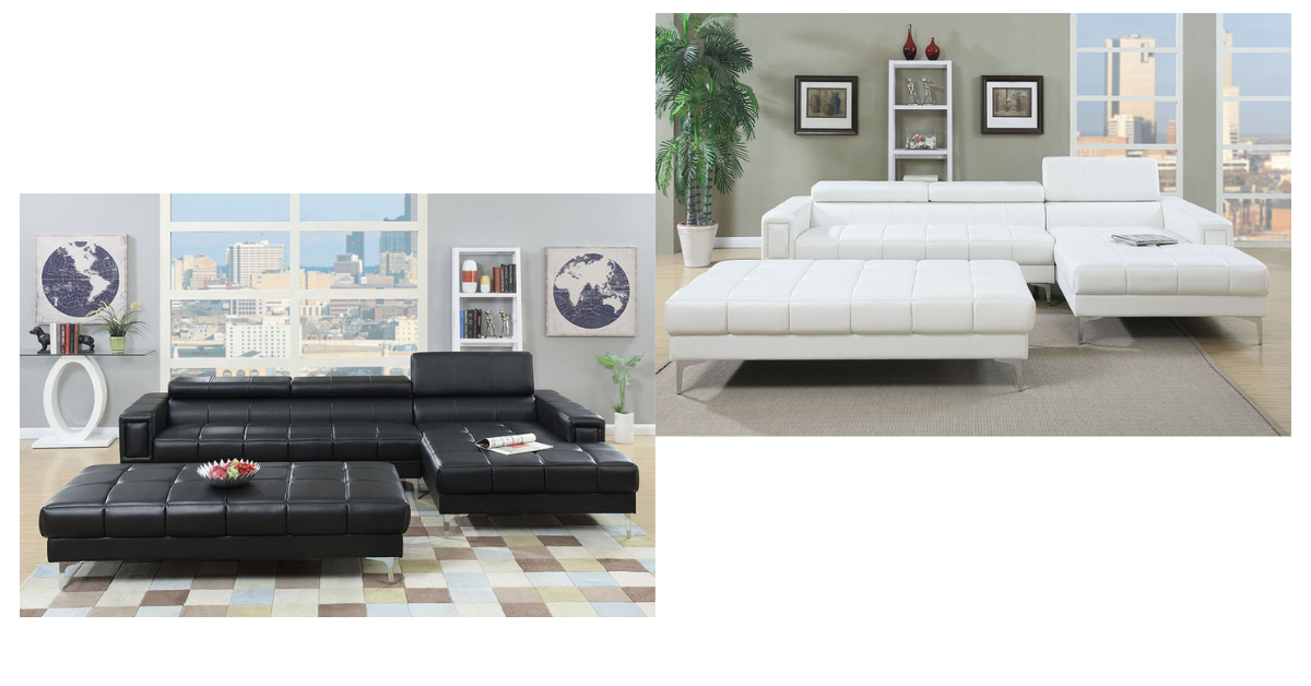 Modern Faux Leather Sectional