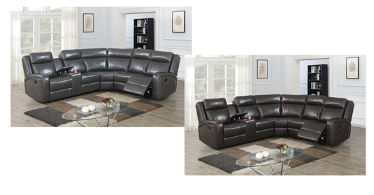 Gel Leatherett Reclining Sectional