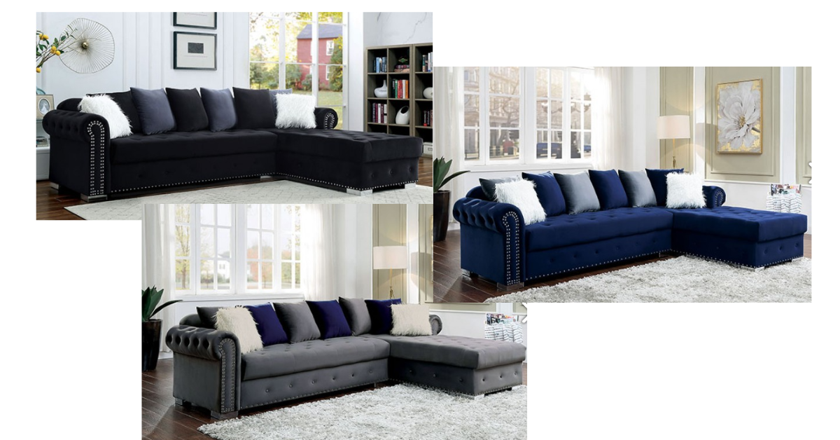 Modern Velvet Tufted Sectional