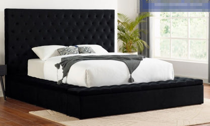 Velvet Tufted Modern Bedframe with Storage