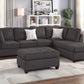 Microfiber 3-Piece Sectional Set W/ Ottoman