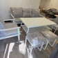 Outdoor White 6 Piece Grey Sofa Dining Set