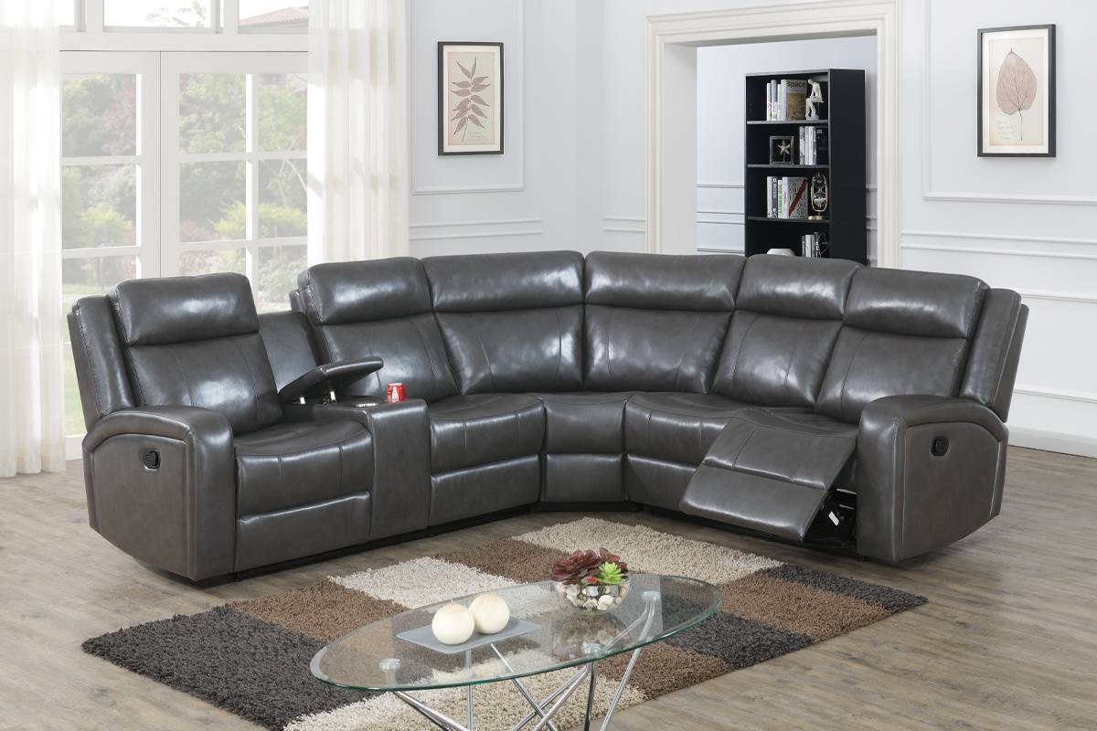 Gel Leatherett Reclining Sectional