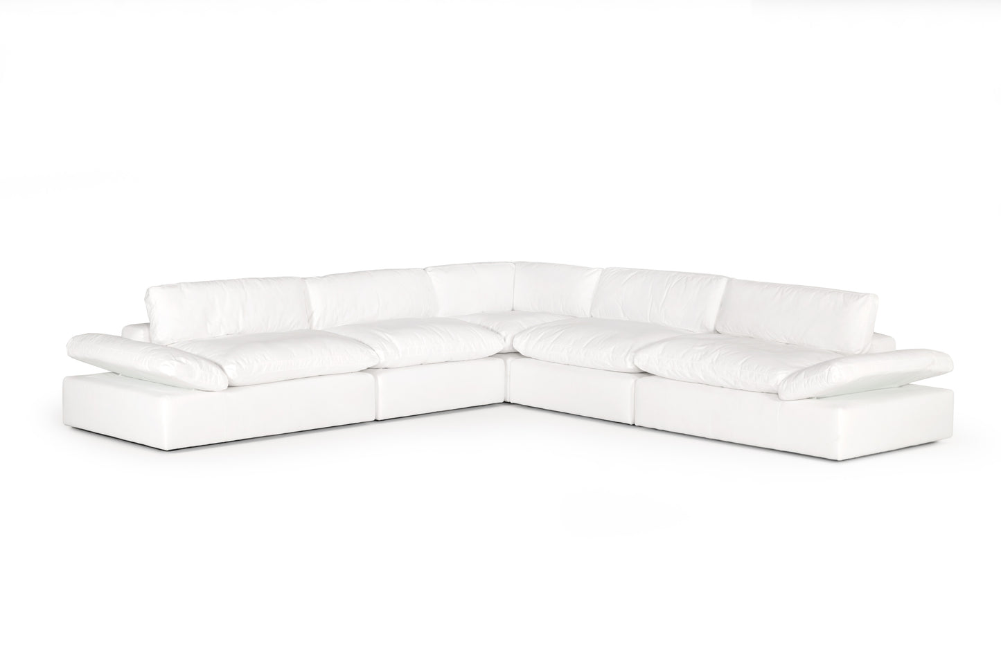 Divani Casa Kelly - Modern White Fabric Sectional Sofa