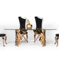 Modrest Javier Modern Glass & Rosegold Dining Table