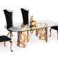 Modrest Javier Modern Glass & Rosegold Dining Table