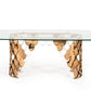 Modrest Javier Modern Glass & Rosegold Dining Table