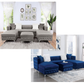 Modern Navy Flannelette Sectional