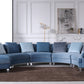 Divani Casa Darla - Modern Blue Velvet Curved Sectional Sofa