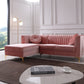 Divani Casa - Rachel Modern Pink Velvet Left Facing Sectional Sofa