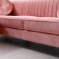 Divani Casa - Rachel Modern Pink Velvet Left Facing Sectional Sofa