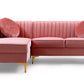 Divani Casa - Rachel Modern Pink Velvet Left Facing Sectional Sofa