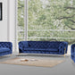 Divani Casa Sheila Modern Dark Blue Fabric Sofa Set