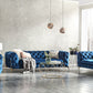 Divani Casa Sheila Modern Dark Blue Fabric Sofa Set