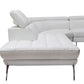 Divani Casa Graphite - Modern White Leather Left Facing Sectional Sofa