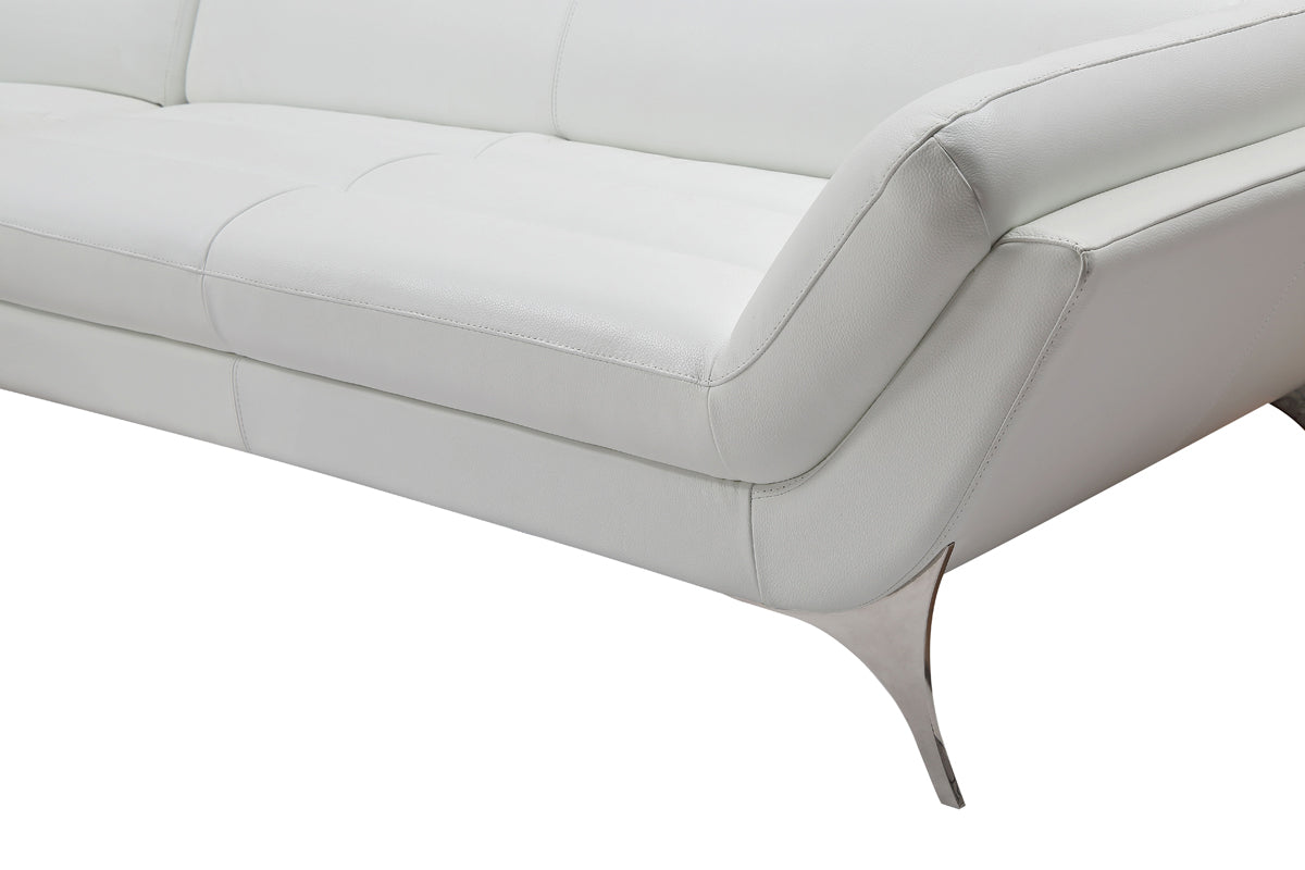 Divani Casa Graphite - Modern White Leather Left Facing Sectional Sofa