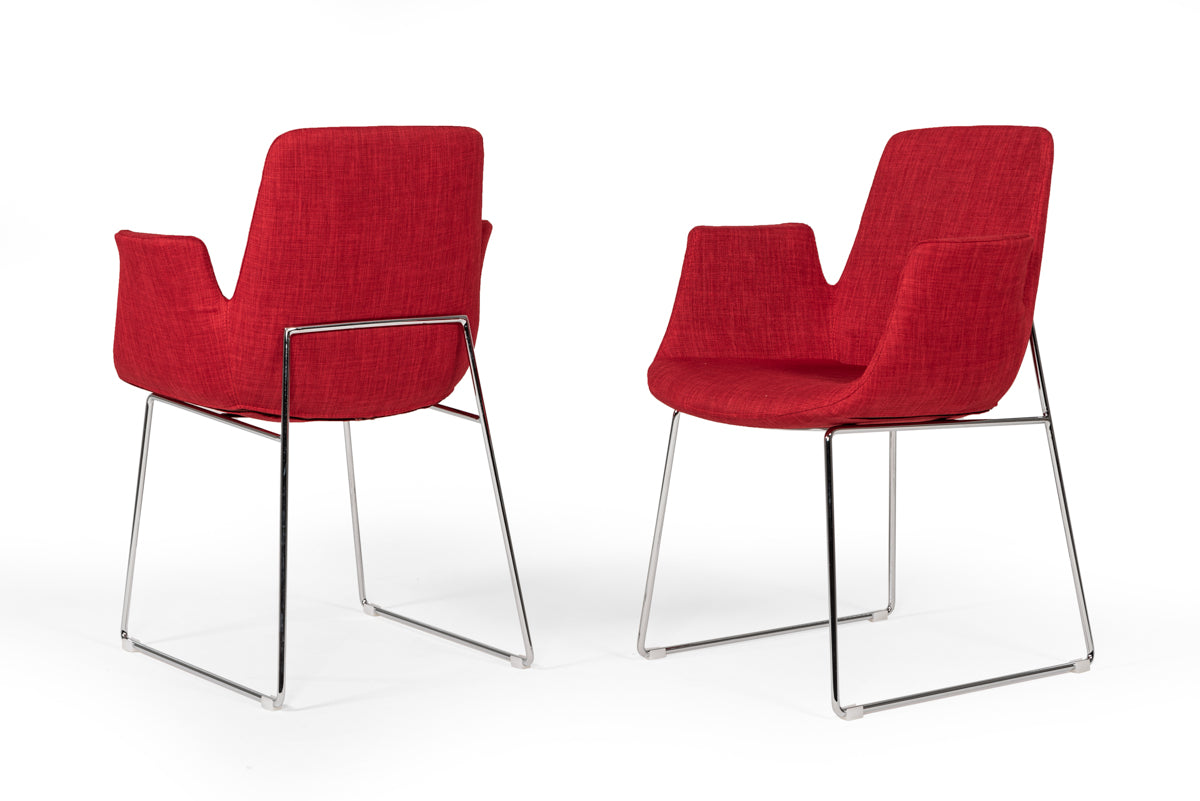 Modrest Altair Modern Red Fabric Dining Chair