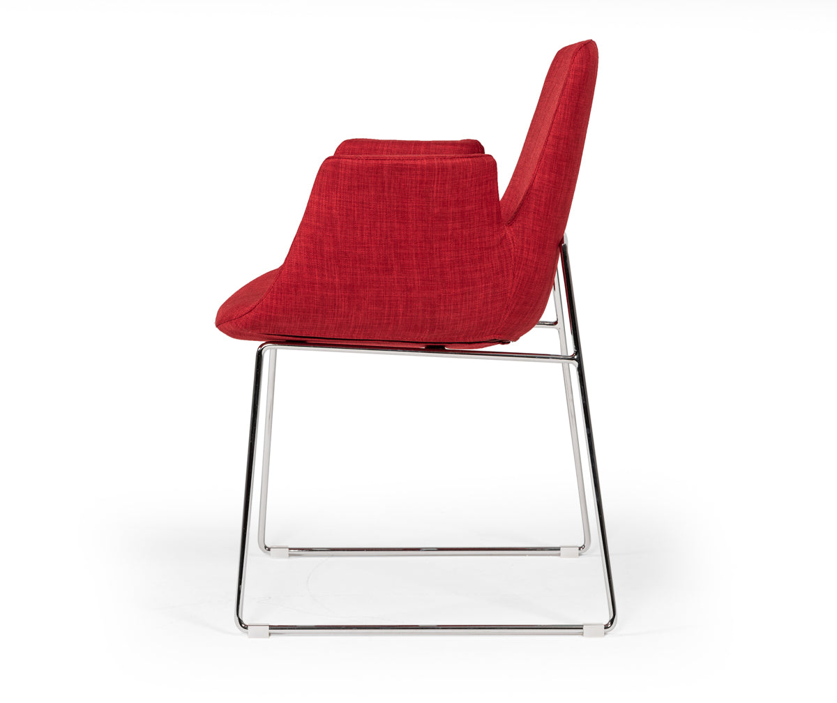 Modrest Altair Modern Red Fabric Dining Chair